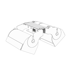 Contacta STS-S23-BRKT-C dual clamp mounting bracket in RAL 9006 grey powder coat, adjustable 2 to 20 mm glass clamp