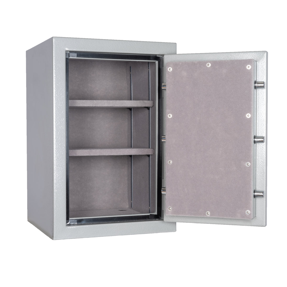 Tracker Safe HS30 interior with two adjustable shelves installed for handgun and valuables storage