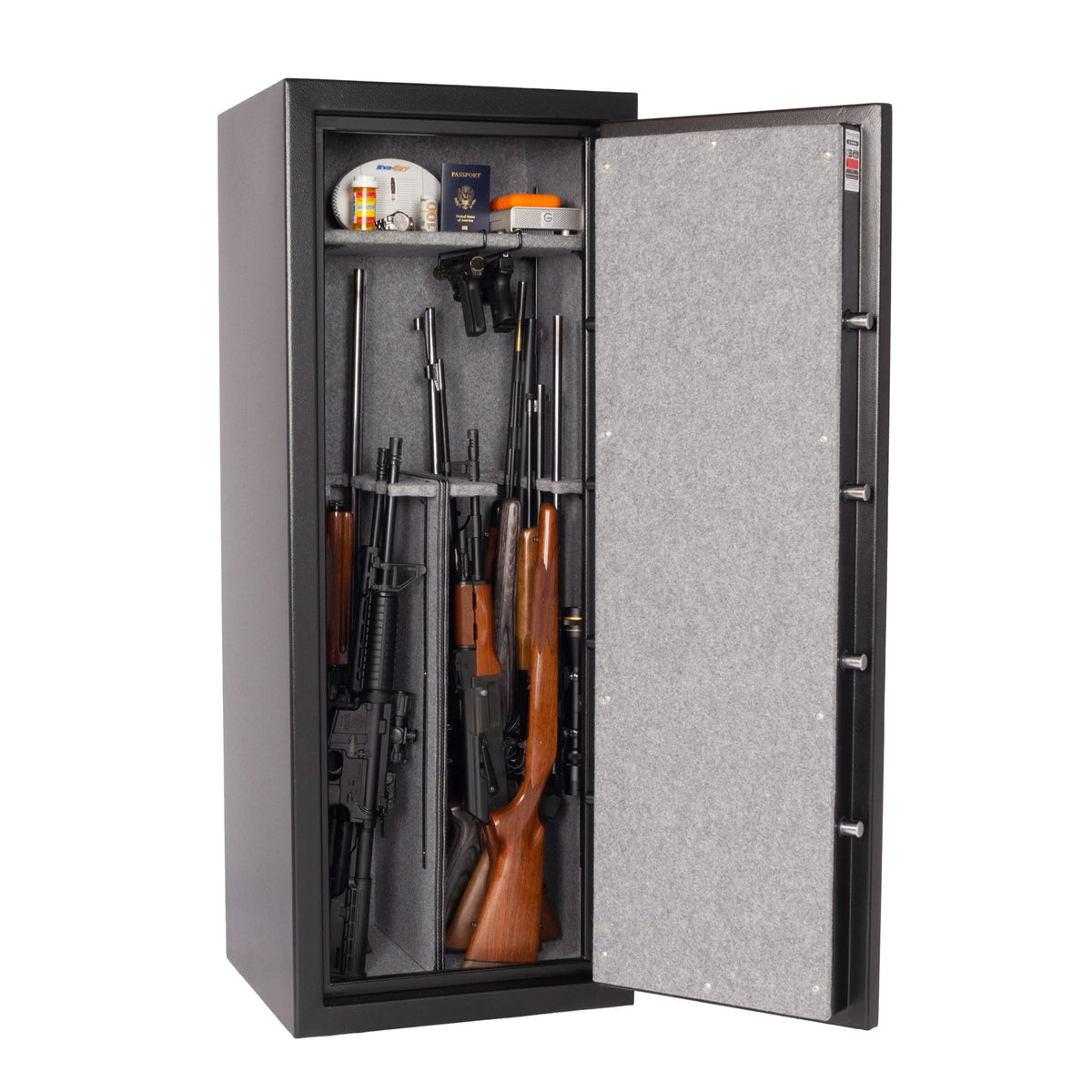 Tracker Safe E16 Gun &amp; Rifle Safe 30 Minute Fire Door Open with Contents 2
