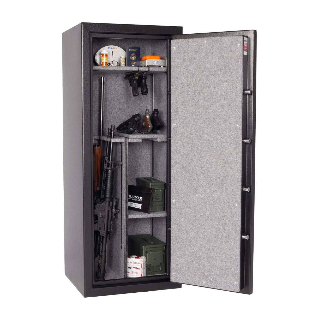Tracker Safe E16 Gun &amp; Rifle Safe 30 Minute Fire Door Open with Contents 3