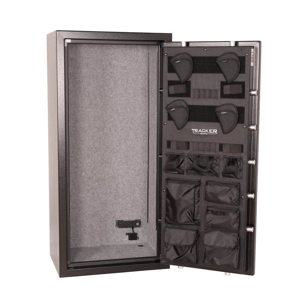 Open Tracker M20 gun safe Empty Inside on a white background