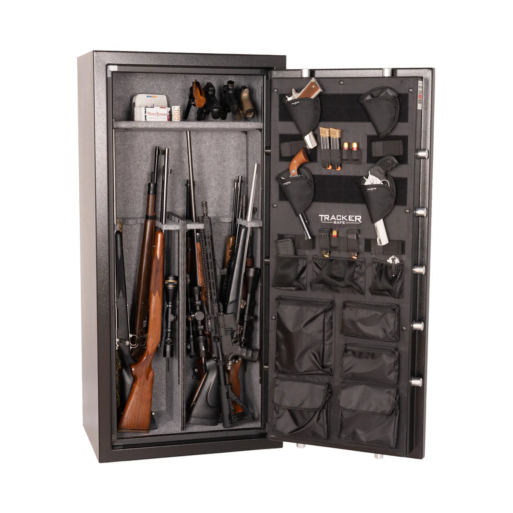 Tracker Safe M20 Gun & Rifle Safe Door Open with Rifles & Handguns