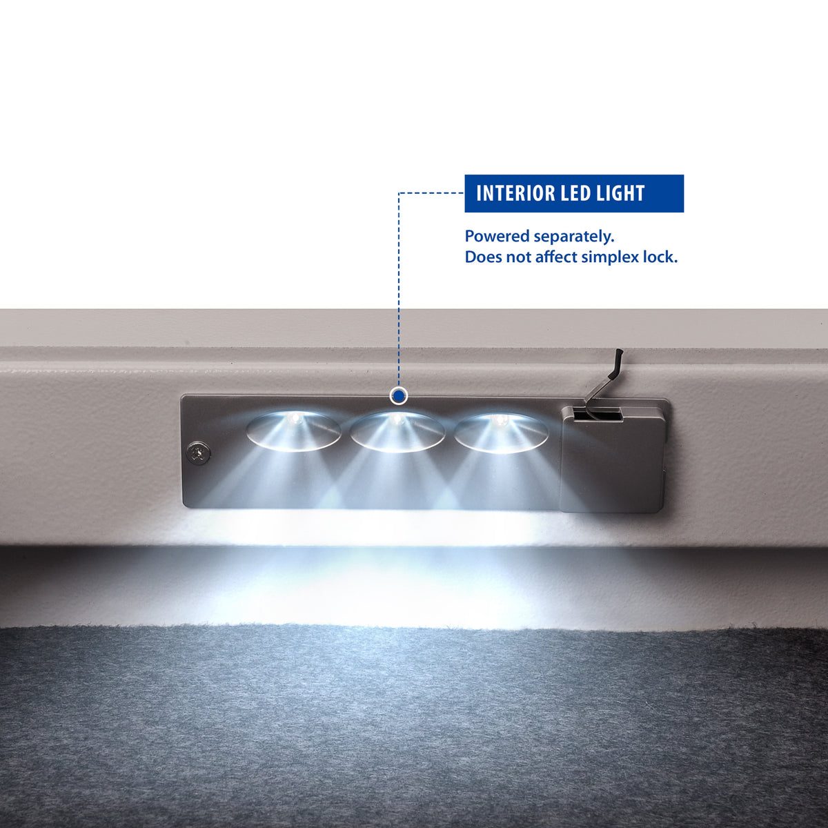 Viking VS-52SXW Mechanical Hidden Wall Safe with Simplex Lock White Interior LED Light