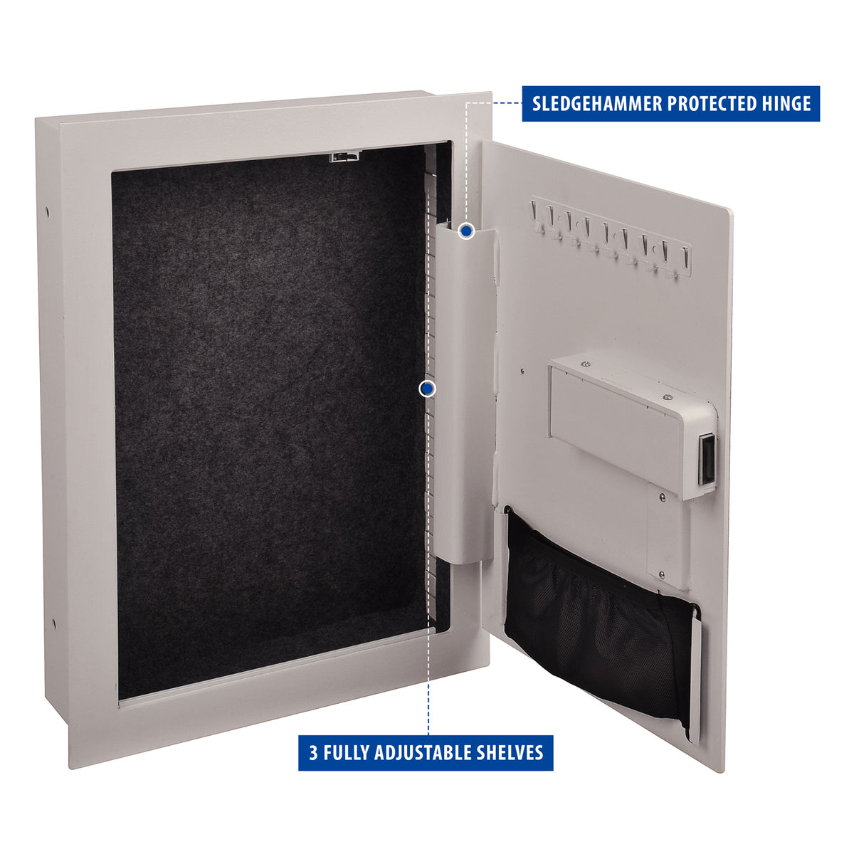 Viking VS-52SXW Mechanical Hidden Wall Safe with Simplex Lock White ...