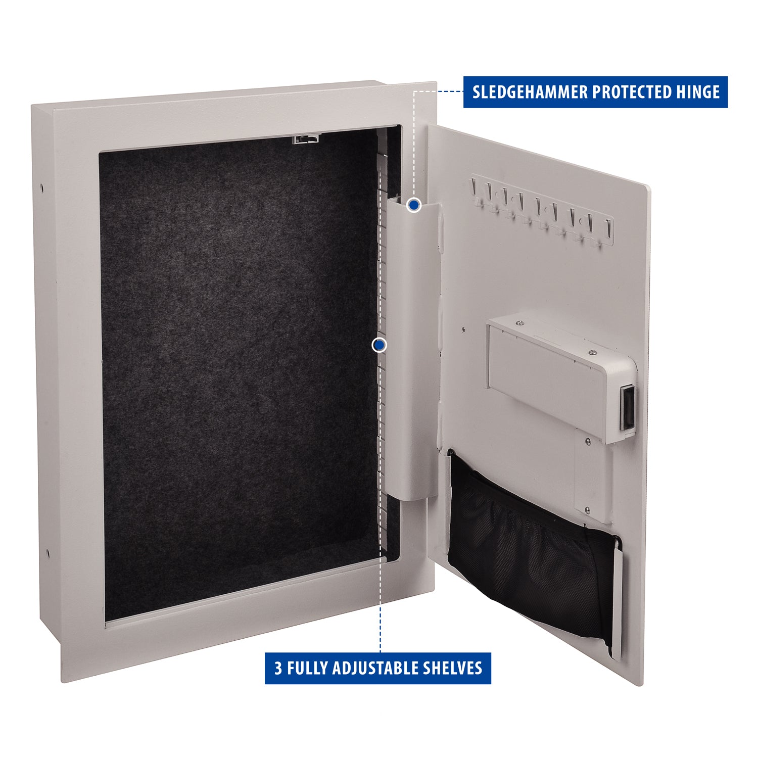 Viking VS-52SXW Mechanical Hidden Wall Safe with Simplex Lock White ...
