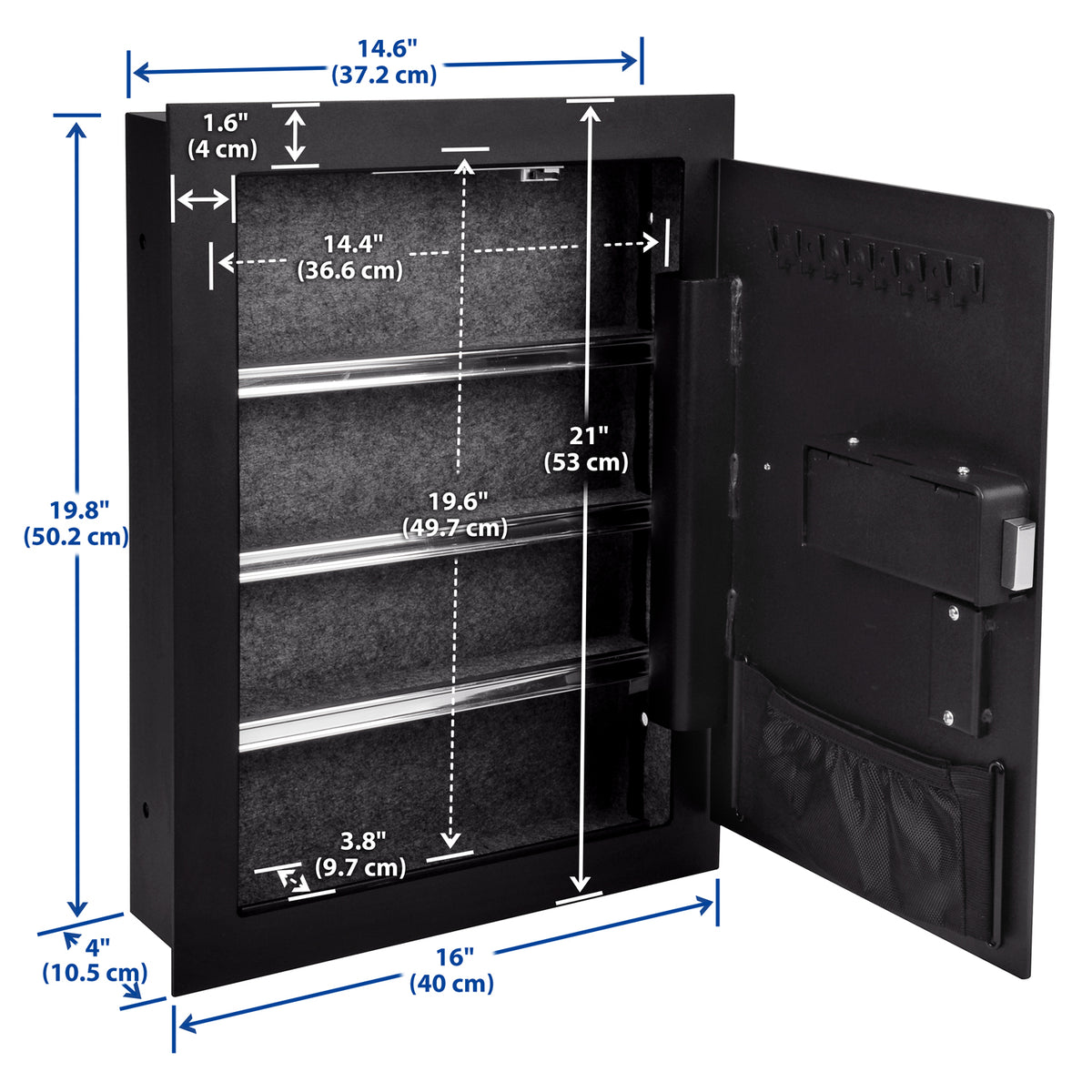 Viking VS-52SX Mechanical Hidden Wall Safe with Simplex Lock Black ...