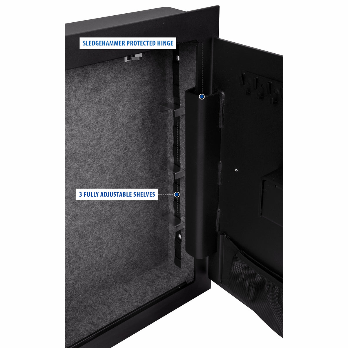 Viking VS-52SX Mechanical Hidden Wall Safe with Simplex Lock Black Features