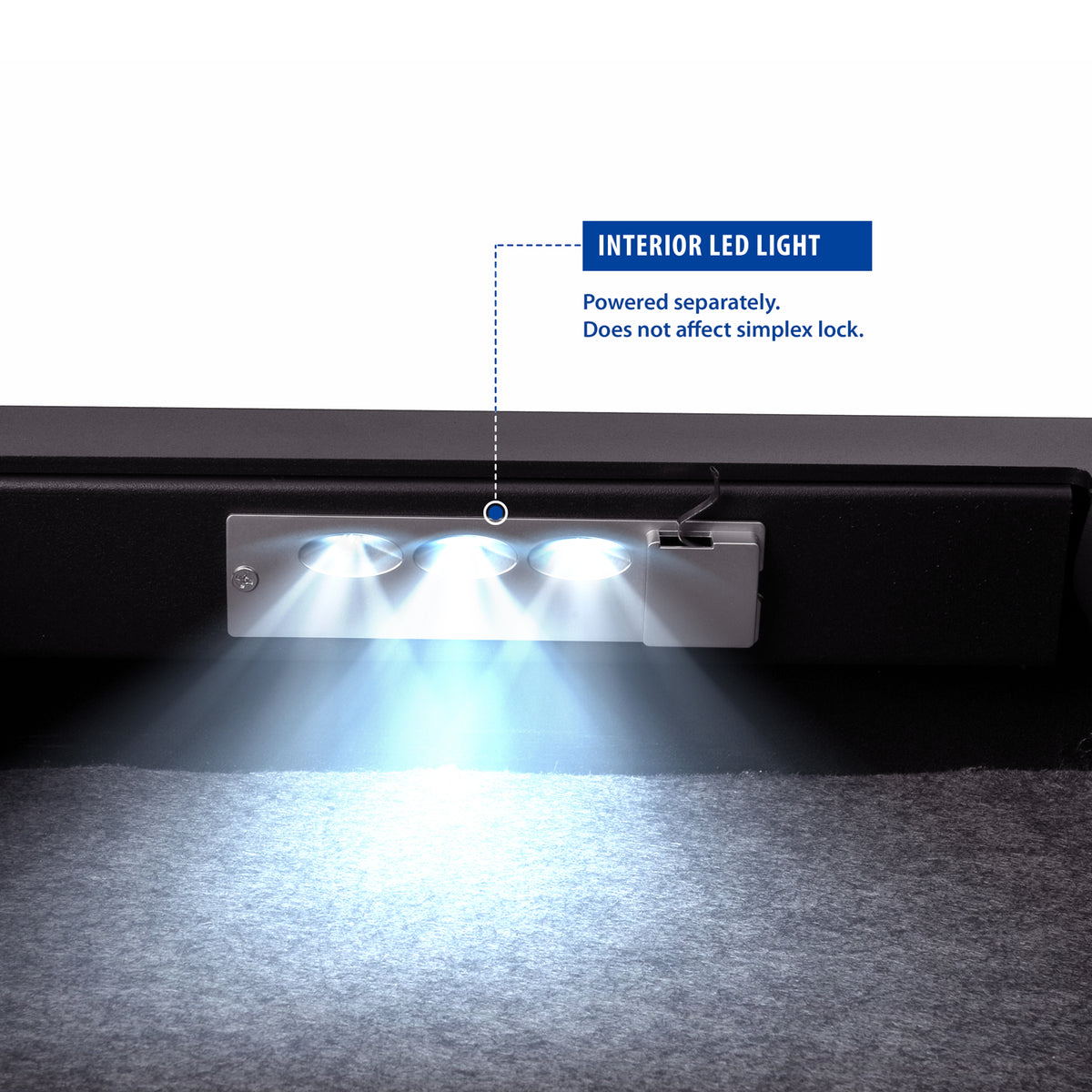 Viking VS-52SX Mechanical Hidden Wall Safe with Simplex Lock Black Interior LED Light