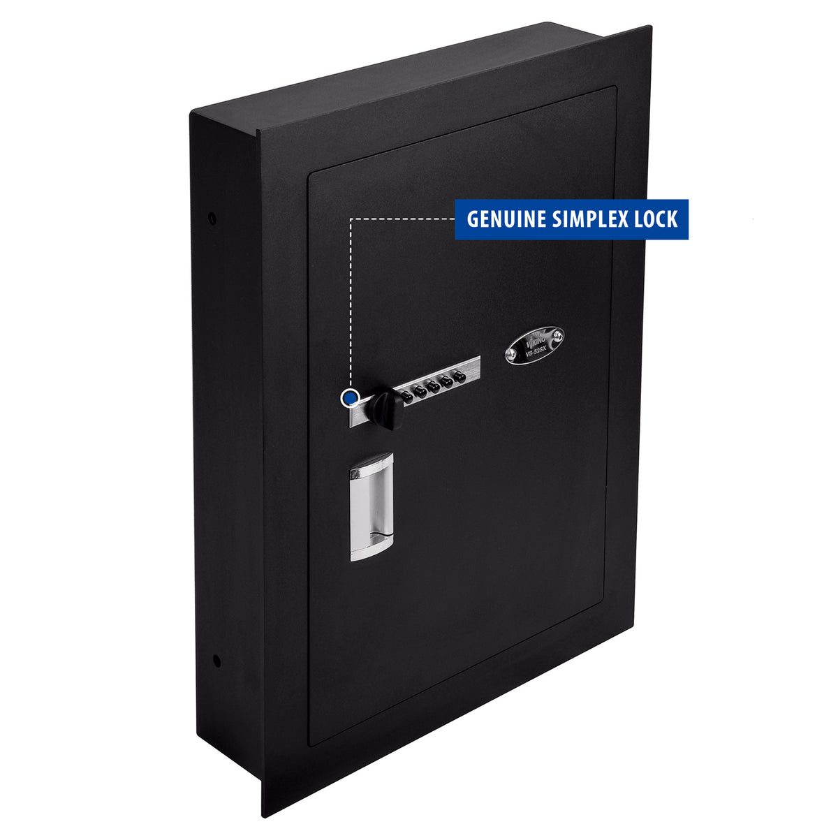 Viking VS-52SX Mechanical Hidden Wall Safe with Simplex Lock Black Genuine Simplex Lock