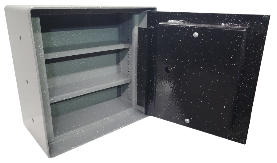 Hayman WS6-C Heavy Duty 8″ Deep Wall Safe Open with Two Shelves Inside