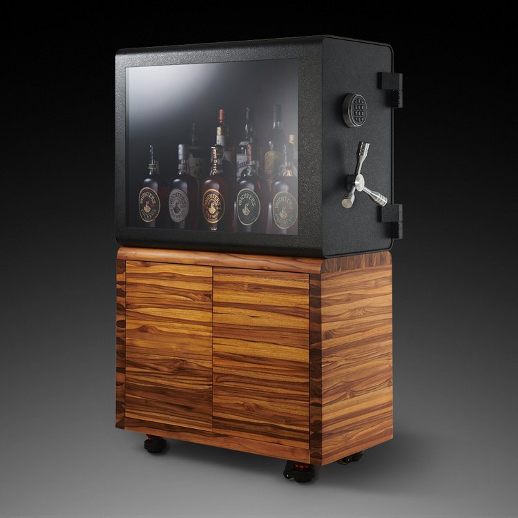 The Whiskey Vault Original Teak Cabinet
