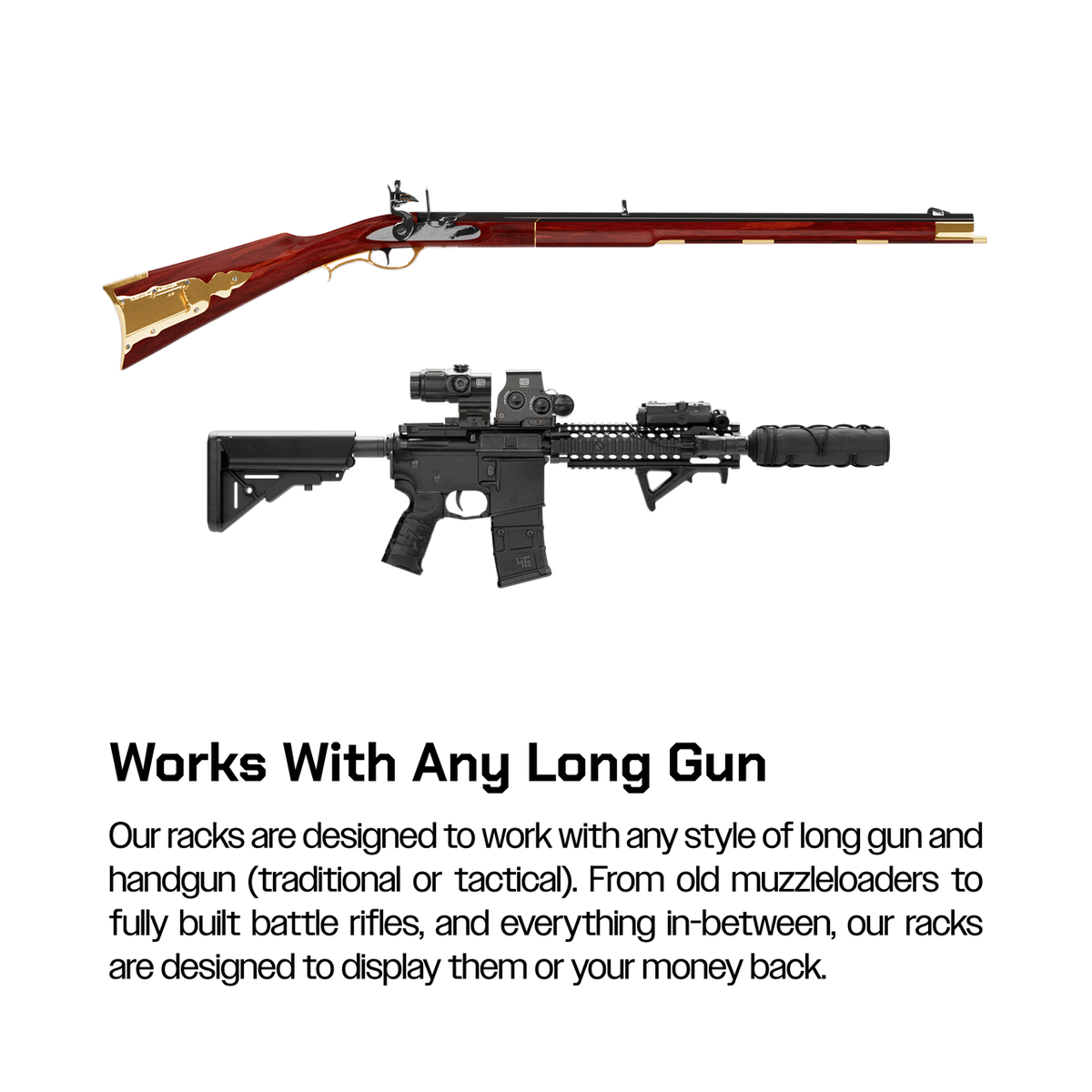 Hold Up Displays Locking Firearm Display HD71 Works with Any Long Gun