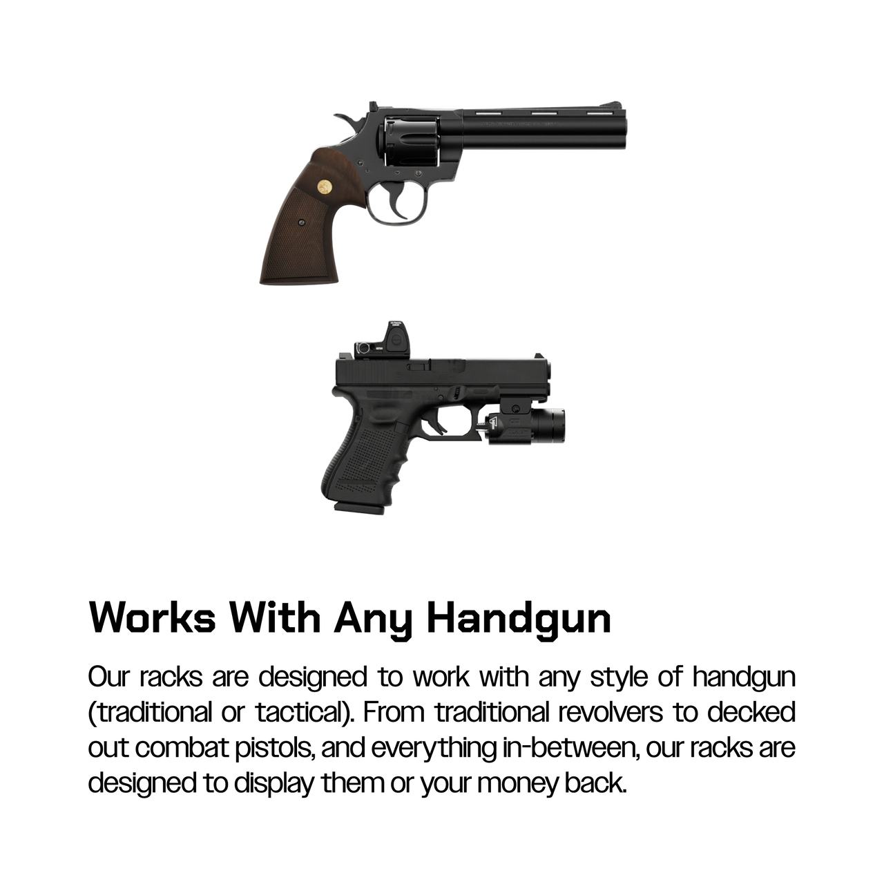 Hold Up Displays 5 Handgun Rack Wall Mount - HDTK509