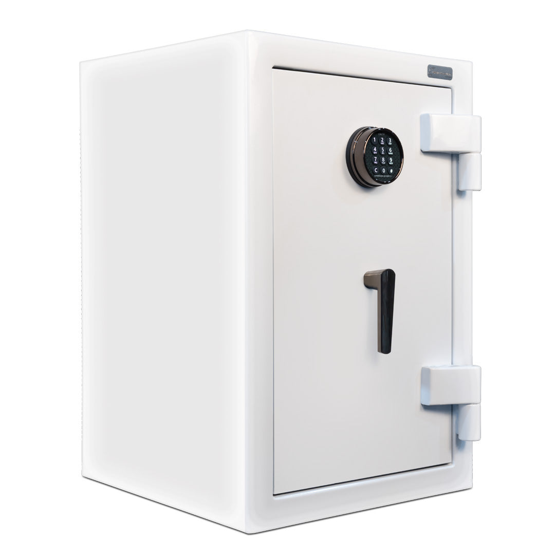 AMSEC AM3020PLUS White Home Security Safe with LED Light Angled