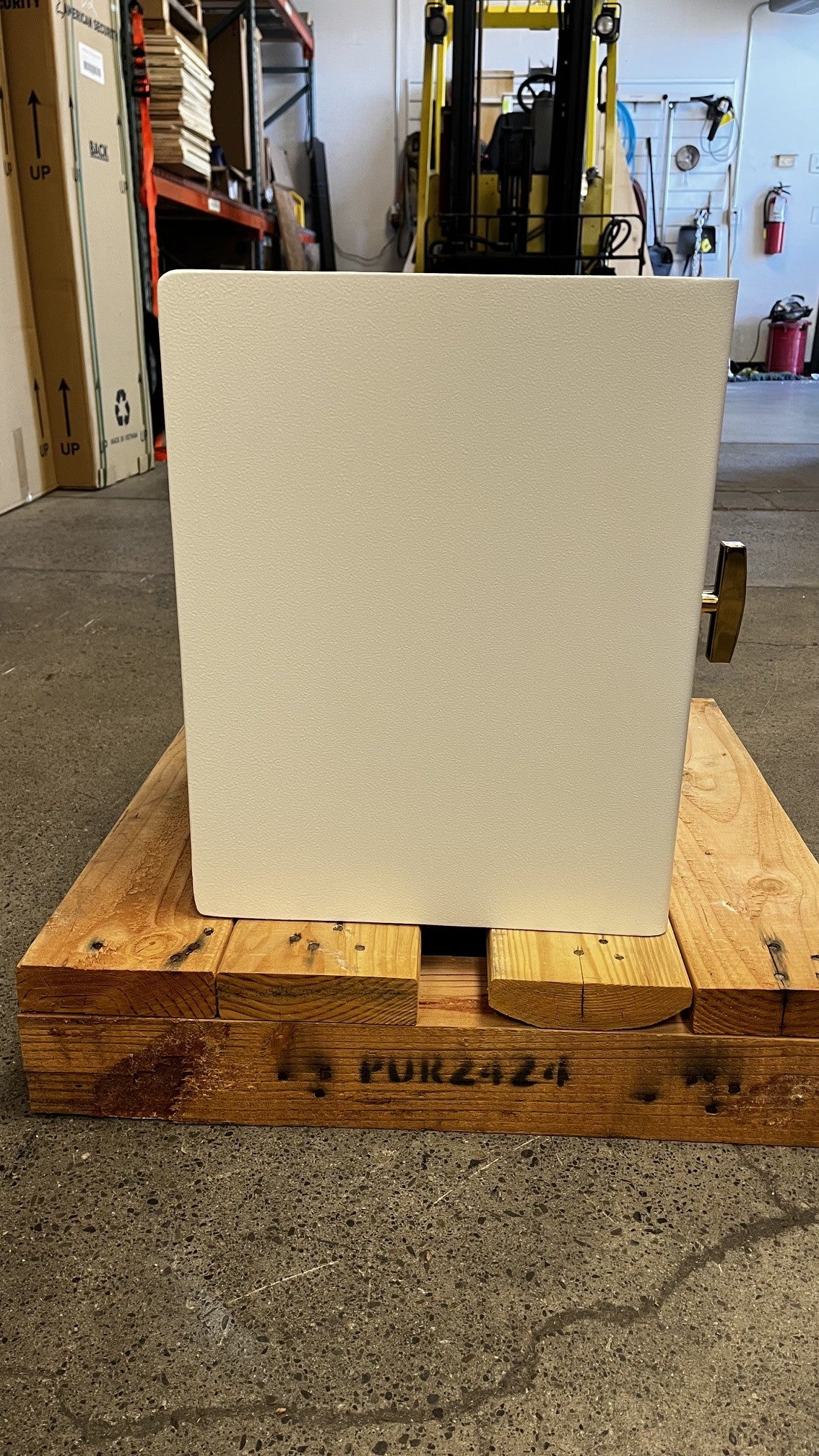 Front view of the safe, it comes with a digital lock. 