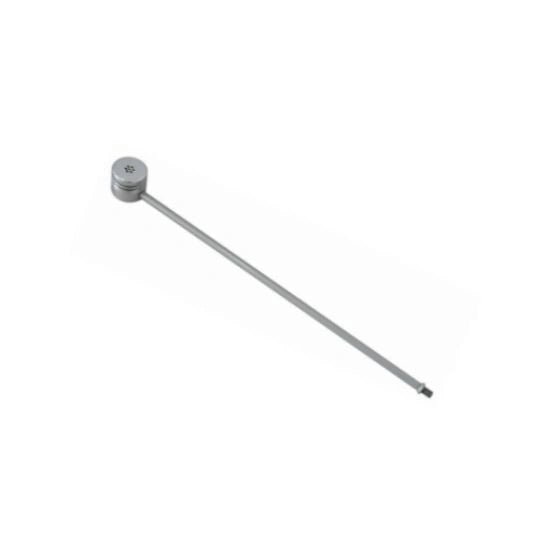 Contacta STS-M14-300 anti-vandal cardioid microphone in silver anodized aluminum with 300mm straight glass-mount stem