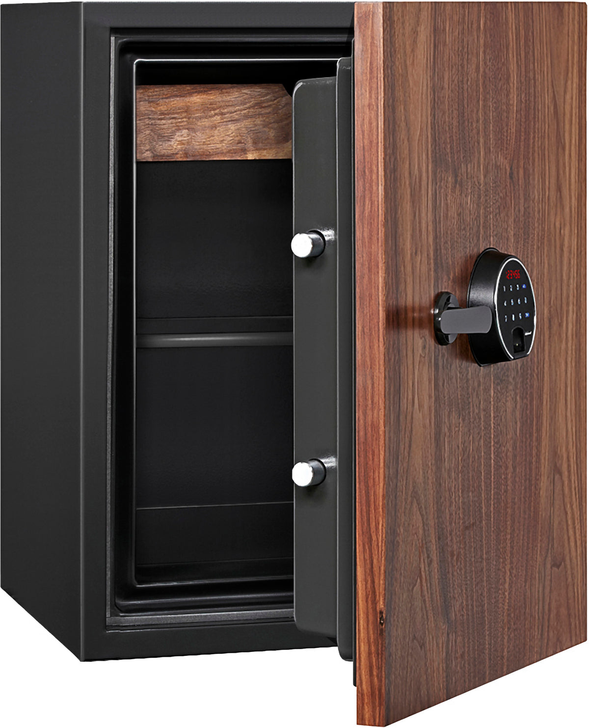 Phoenix DBAUM 700 Luxury Safe w/ Genuine Walnut Exterior Door Front Door Open