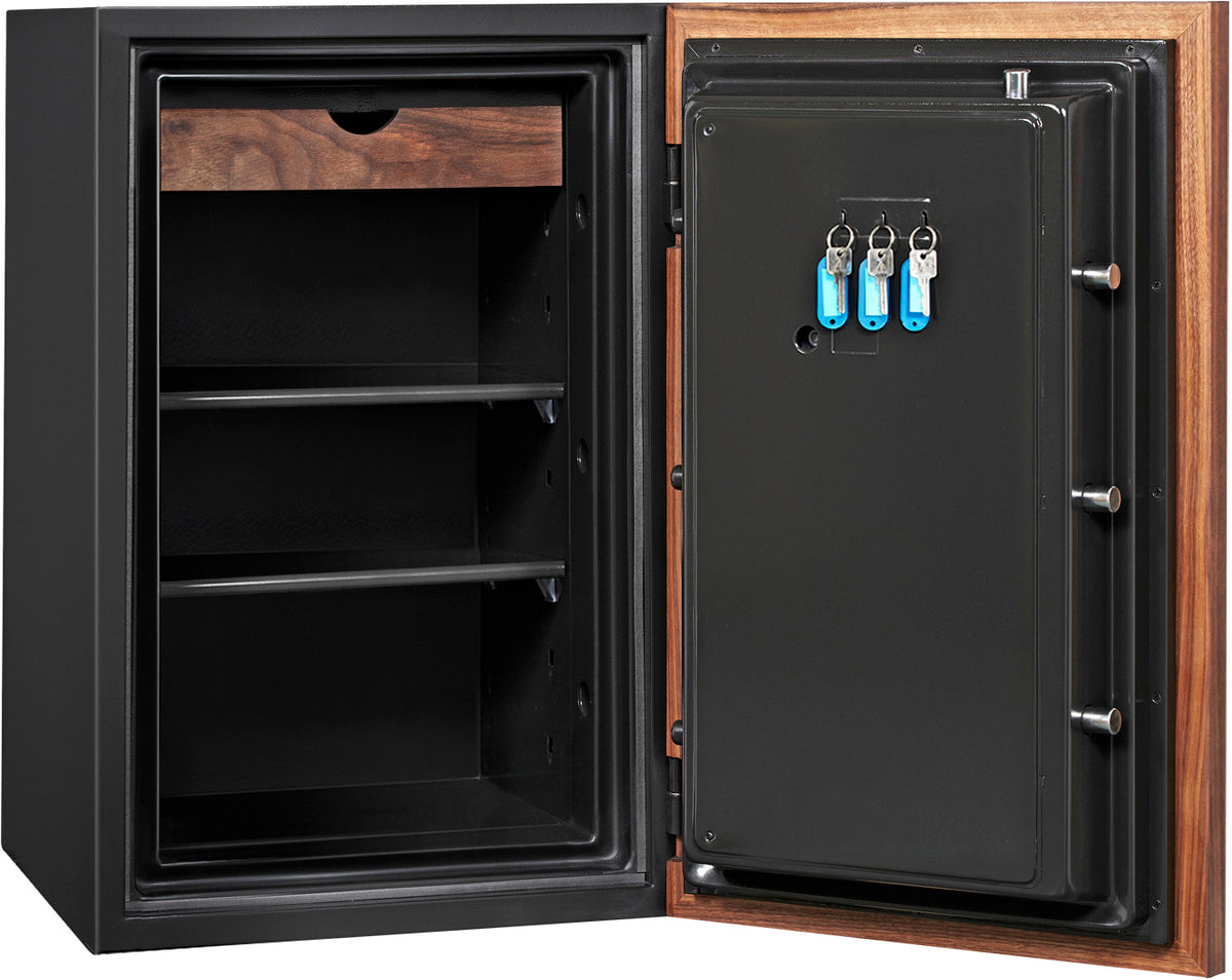 Phoenix DBAUM 800 Luxury Safe with Genuine Walnut Exterior Door Front Door Wide Open