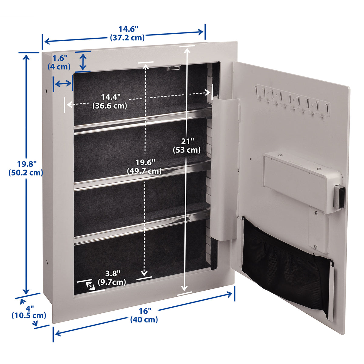 Viking VS-52SXW Mechanical Hidden Wall Safe with Simplex Lock White ...