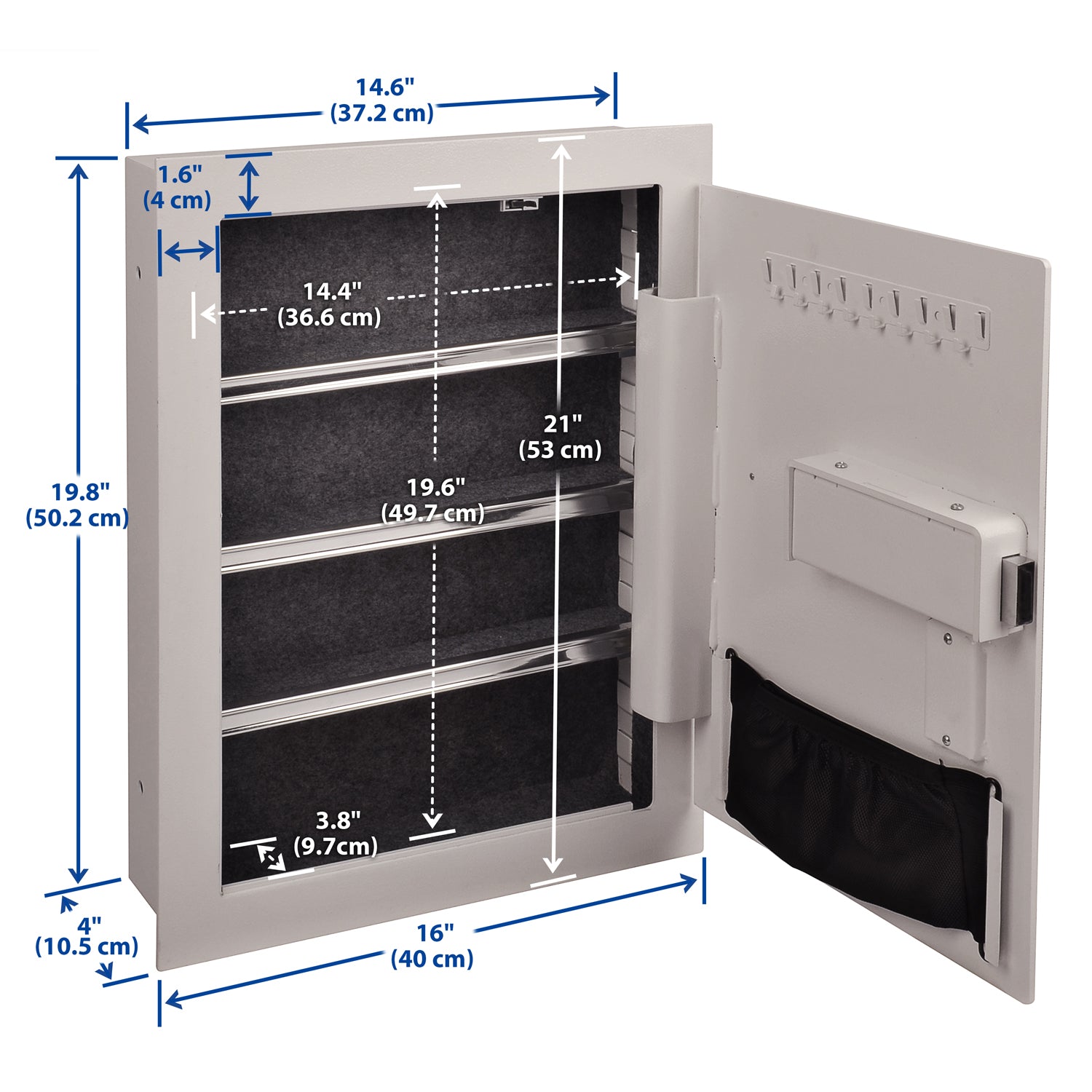 Viking VS-52SXW Mechanical Hidden Wall Safe with Simplex Lock White ...