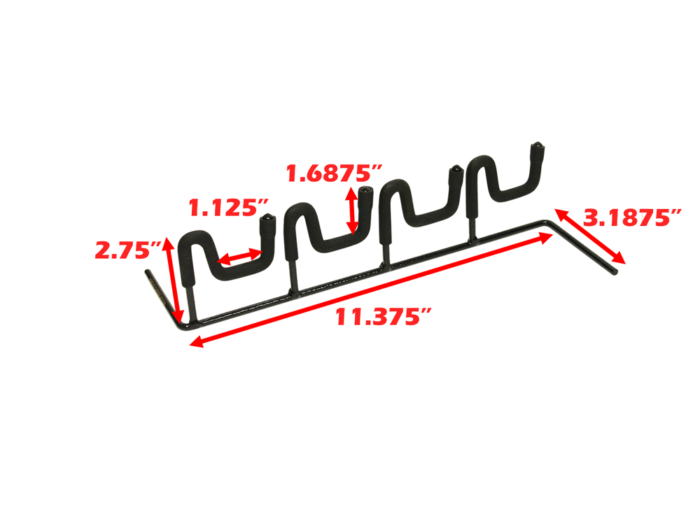 Hold Up Displays Four Pistol Rack HD48 Dimensions