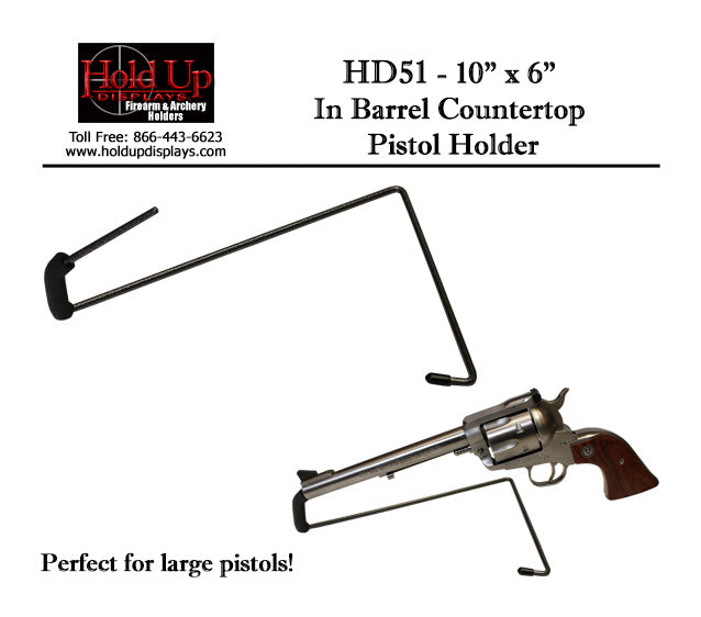 Hold Up Displays In Barrel Countertop Pistol Holder HD51 10" x 6"