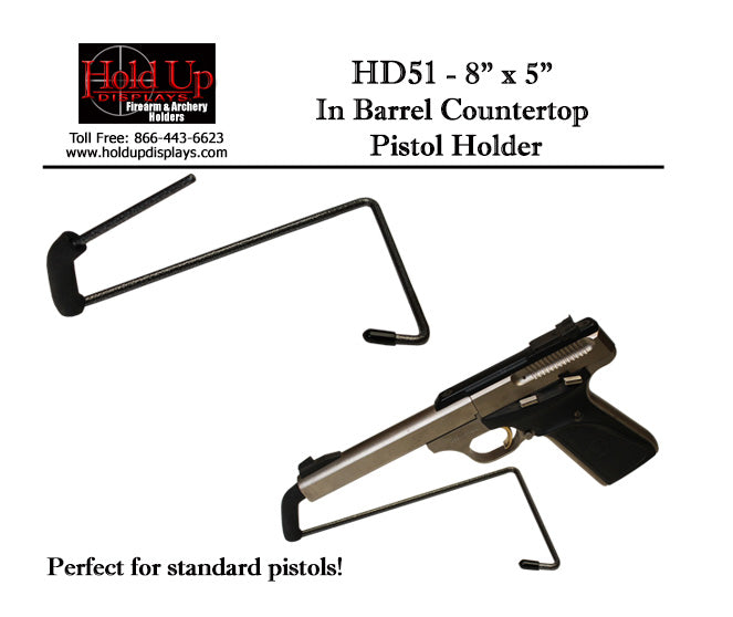 Hold Up Displays In Barrel Countertop Pistol Holder HD51 8" x 5"