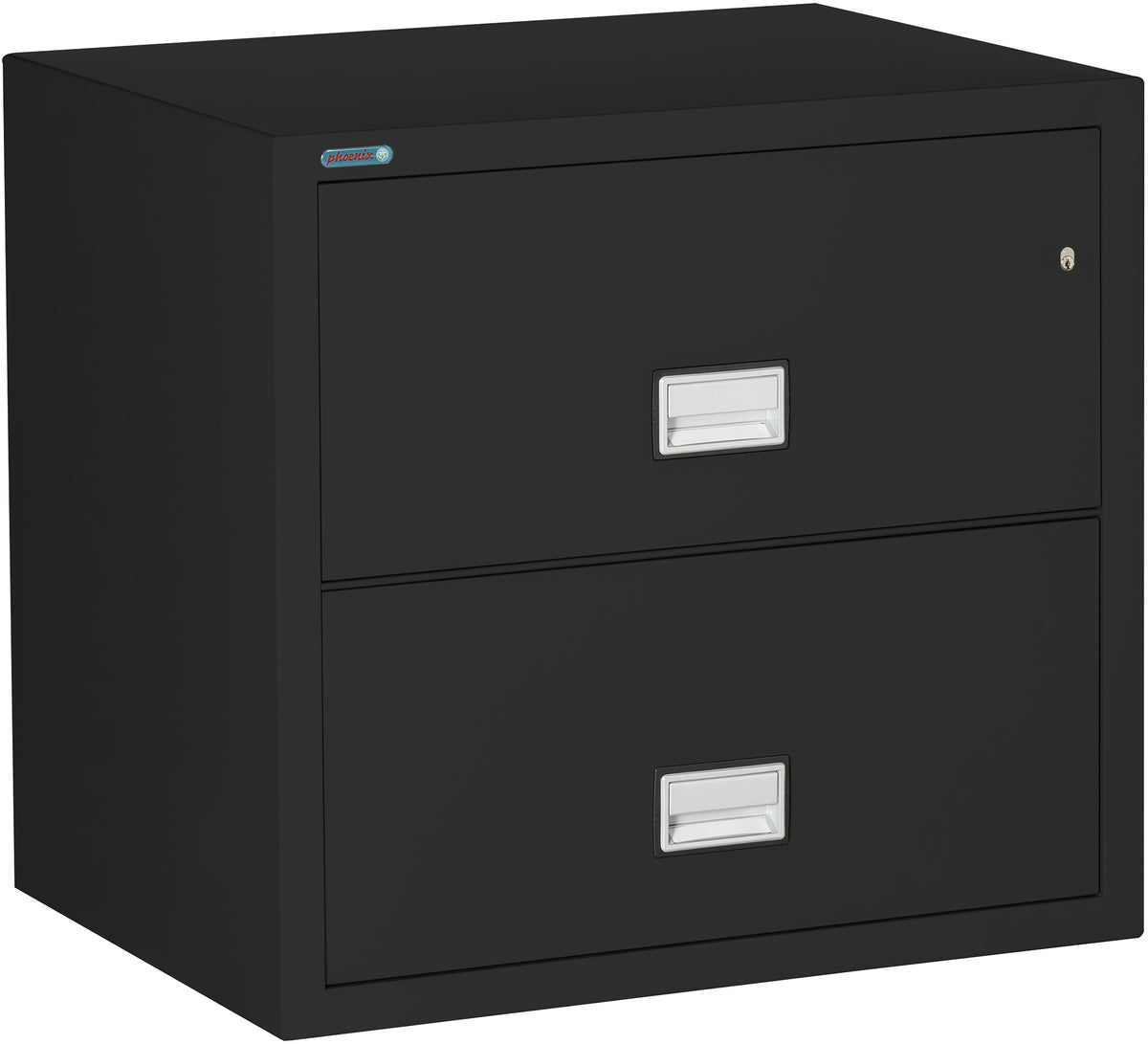 Phoenix Safe LAT2W31 31" 2 Drawer Lateral Size Fire File Cabinet Black