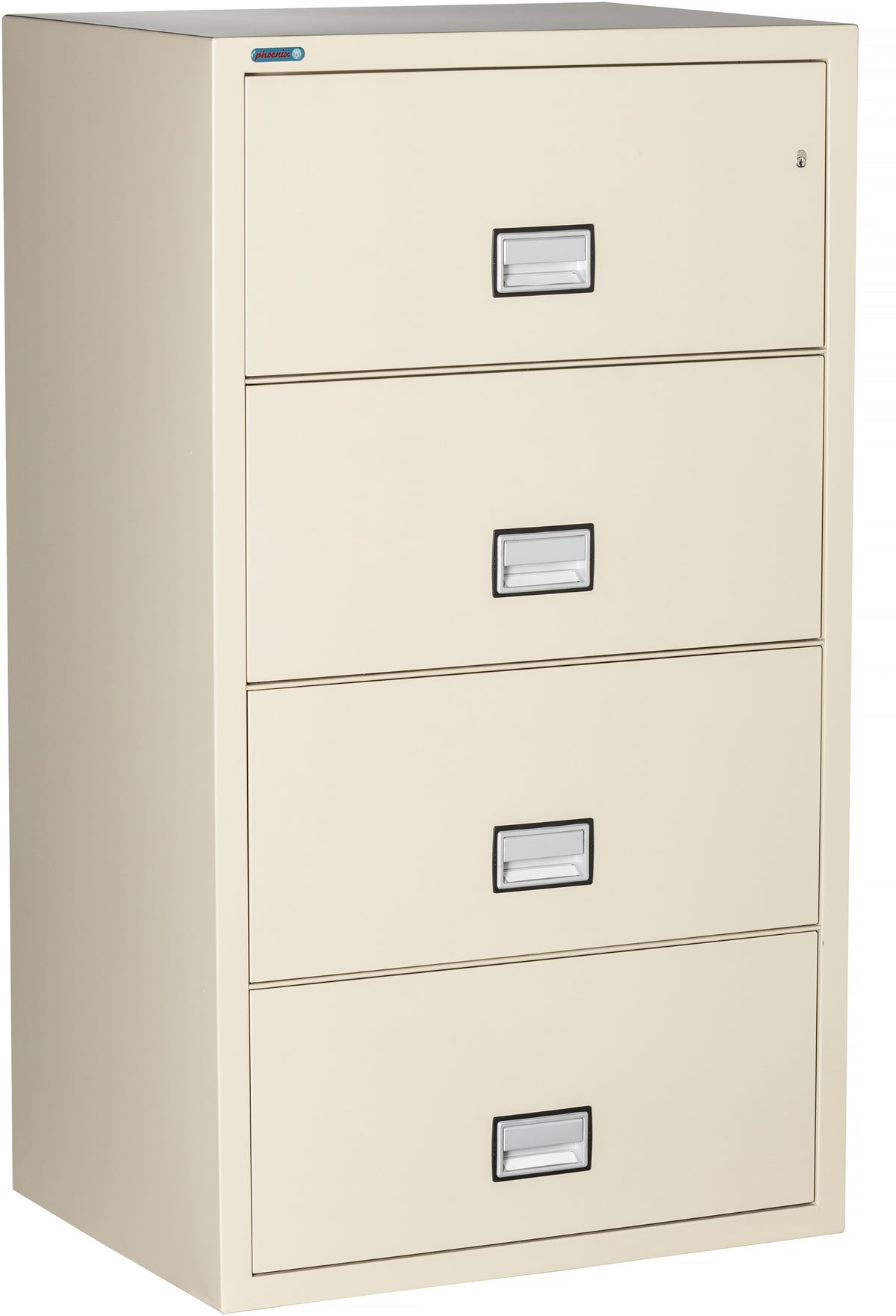 Phoenix Safe LAT4W31 31&quot; 4 Drawer Lateral Size Fire File Cabinet Putty