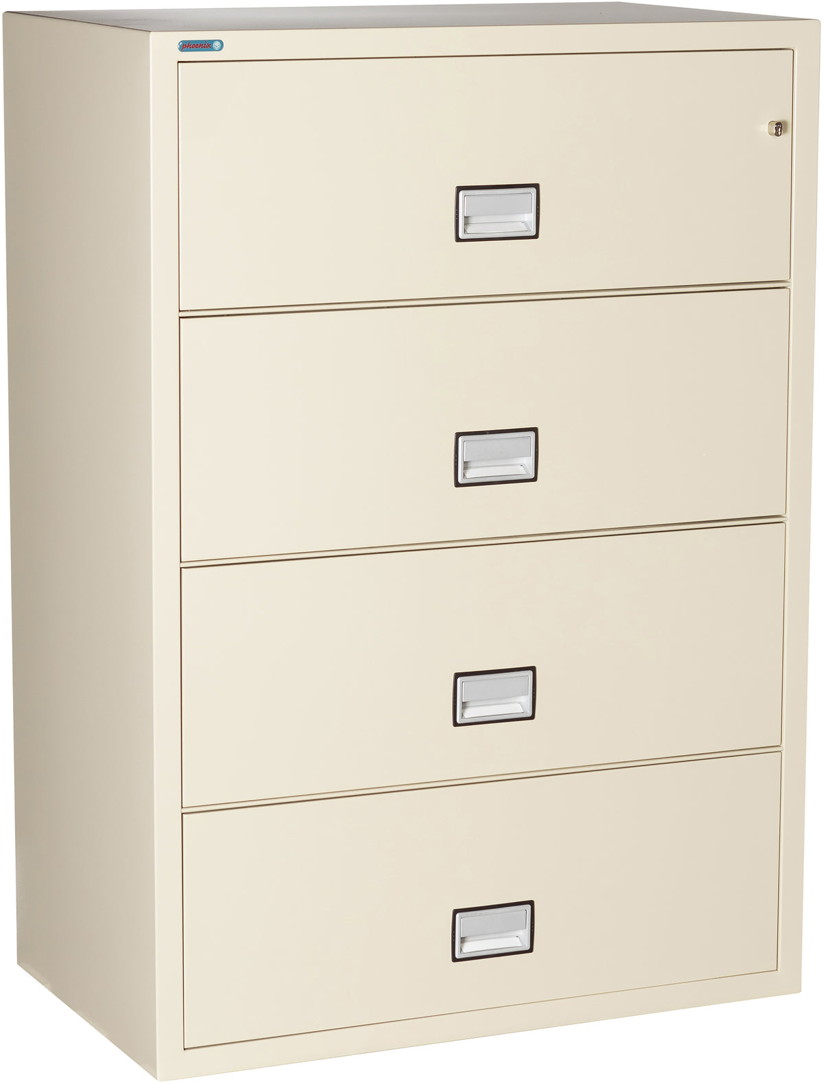 Phoenix Safe LAT4W38 38&quot; 4 Drawer Lateral Size Fire File Cabinet Putty