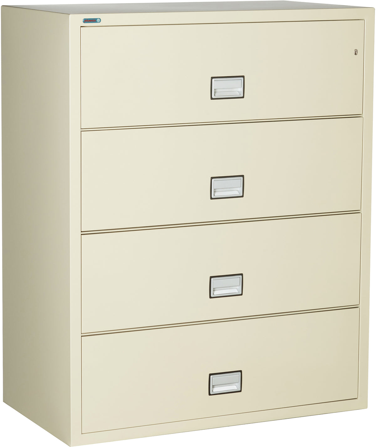 Phoenix Safe LAT4W44 44&quot; 4 Drawer Lateral Size Fire File Cabinet Putty