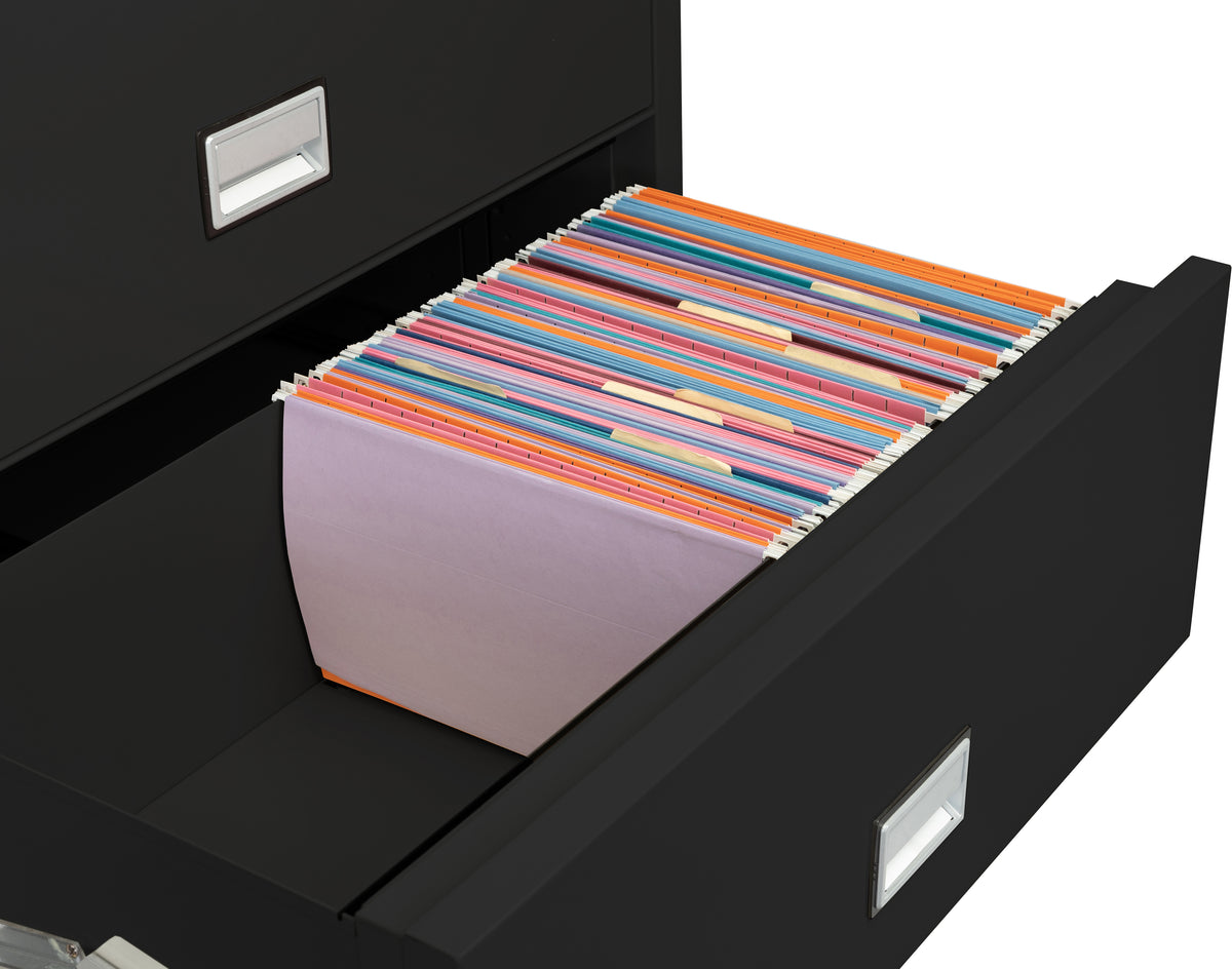 Phoenix Lateral 38 Drawer SS Legal Black