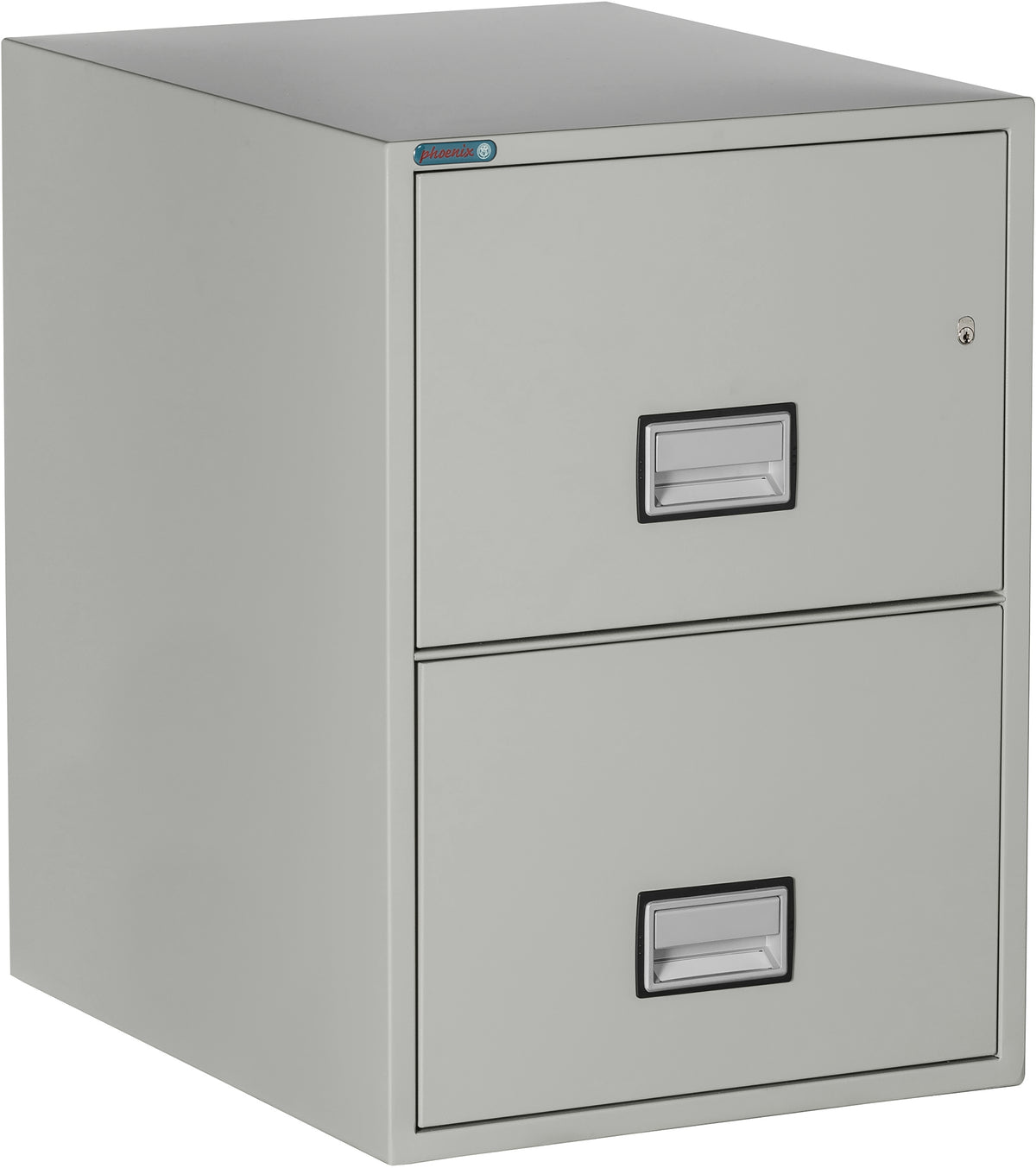 Phoenix Safe LGL2W25 25 inch 2 Drawer Legal Size Fire File Cabinet Light Gray