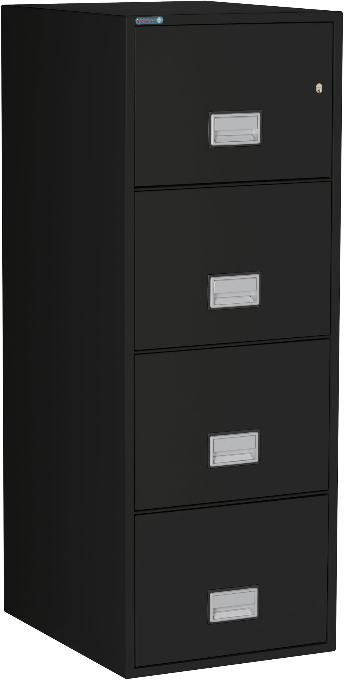 Phoenix Safe LGL4W25 25" 4 Drawer Legal Size Fire File Cabinet Black