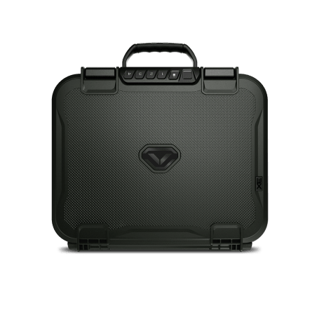 Vaultek LifePod XE Special Edition closed in OD Green, front view with Smart Sense keypad and textured TP3 polymer finish