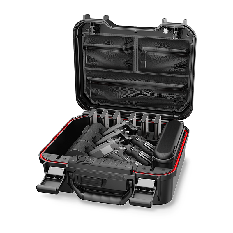 Vaultek Lifepod XR Weather Resistant Range Edition Firearm Case Door Open with Handguns