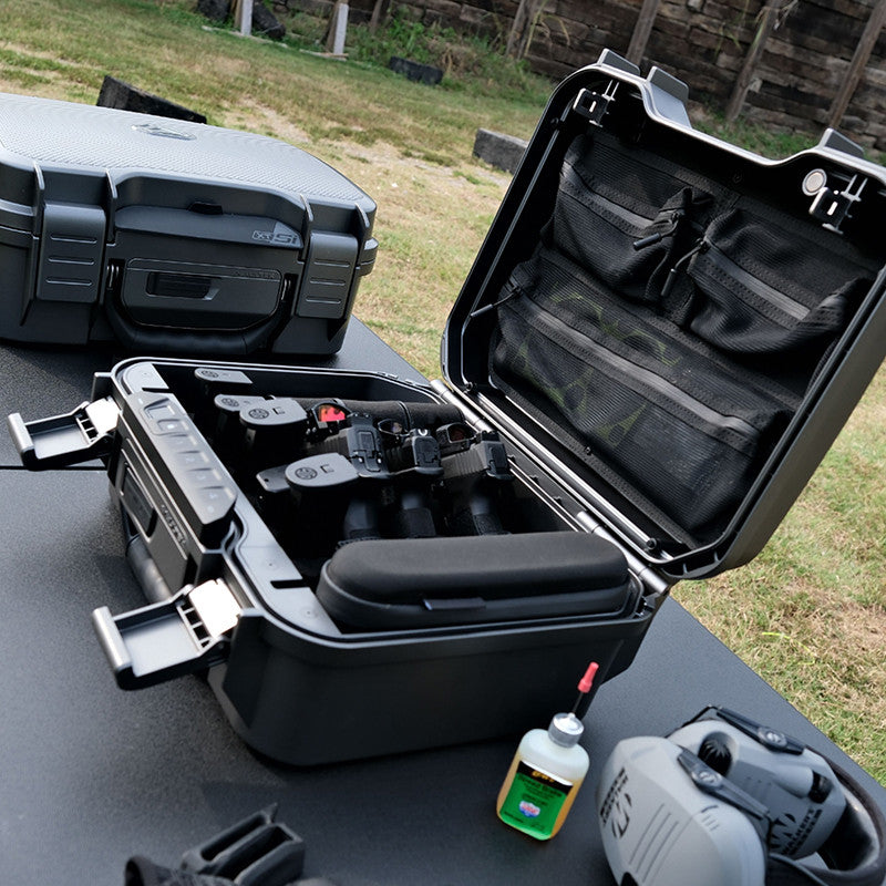 Vaultek Lifepod XR Weather Resistant Range Edition Firearm Case Door Open with Handguns 2
