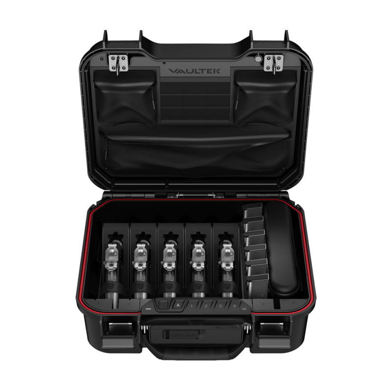 Vaultek LifePod XT Range Edition Biometric Firearm Case  Open with Handguns