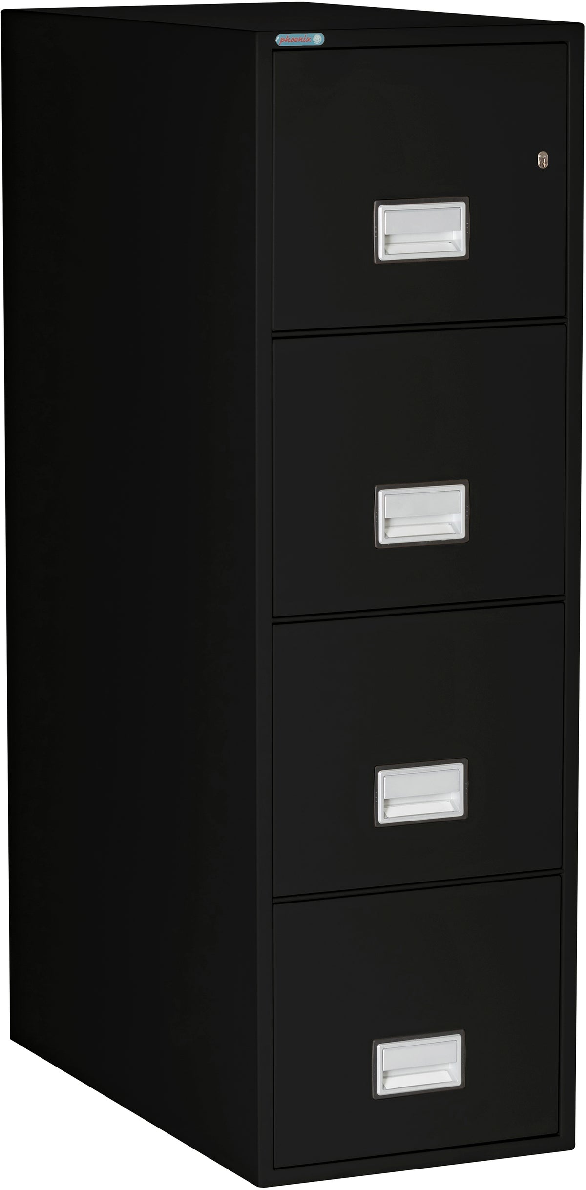Phoenix Safe LTR4W31 31&quot; 4 Drawer Letter Vertical Fire File Cabinet Black