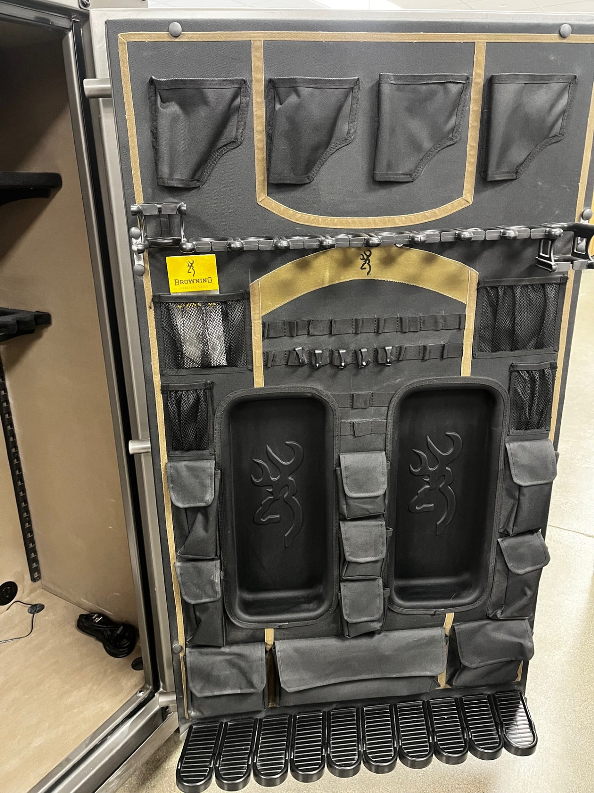 Close-up of the inside of the door. 