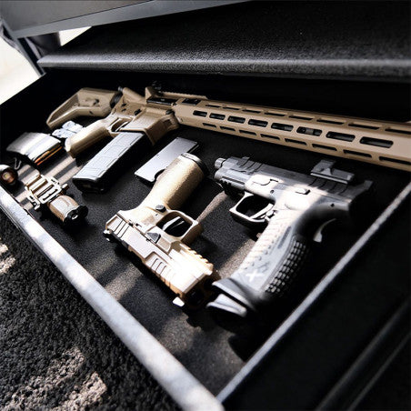 Vaultek ViSSN RS Slider Under Bed Safe Open with Hnadguns