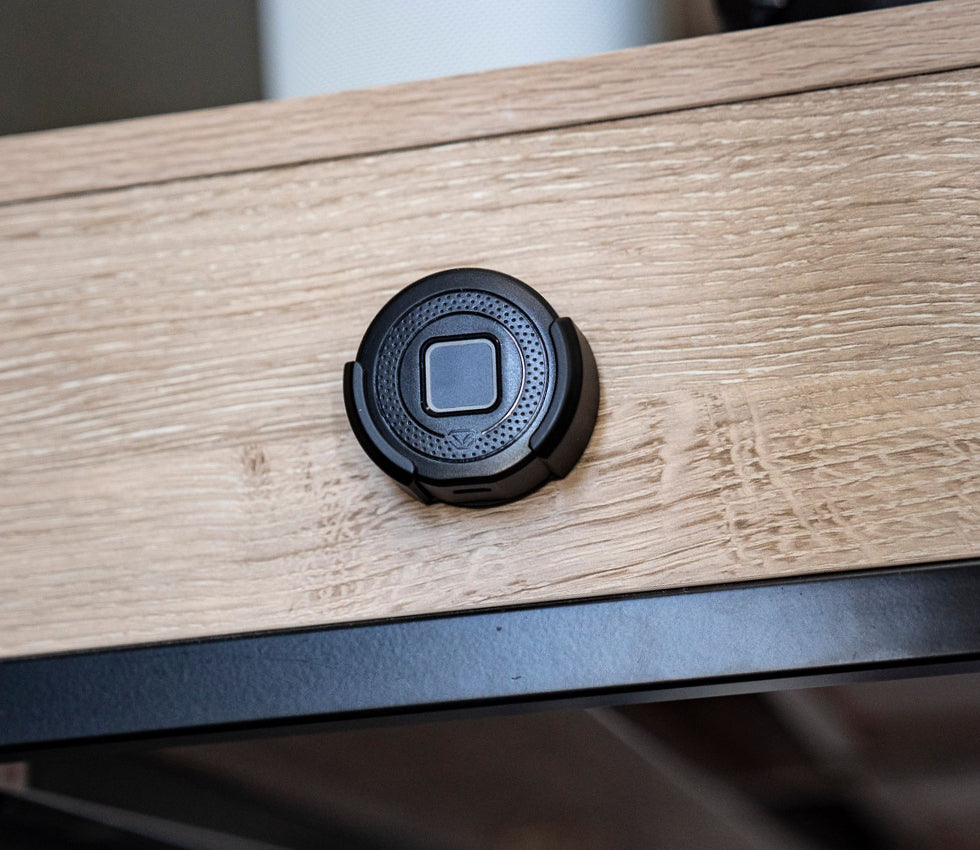 Vaultek Biometric Nano Key 2.0 mounted on a desk