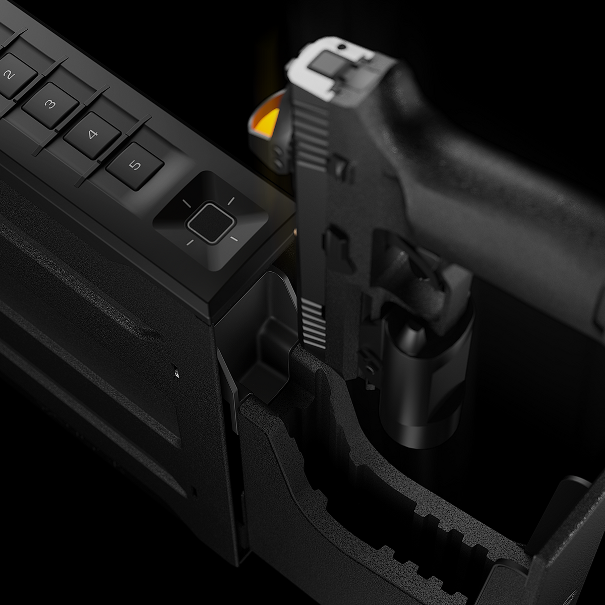 Vaultek SR20 Bluetooth 2.0 Slider Handgun Safe Pistol Going Inside