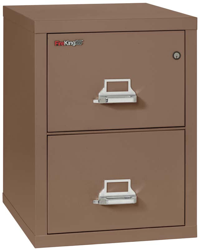 FireKing 2-1825-C Two Drawer Letter 25&quot; D Fire File Cabinet Tan