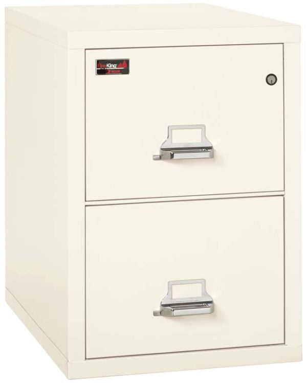 FireKing 2-1929-2 Two-Hour Two Drawer Vertical Letter Fire File Cabinet Ivory White