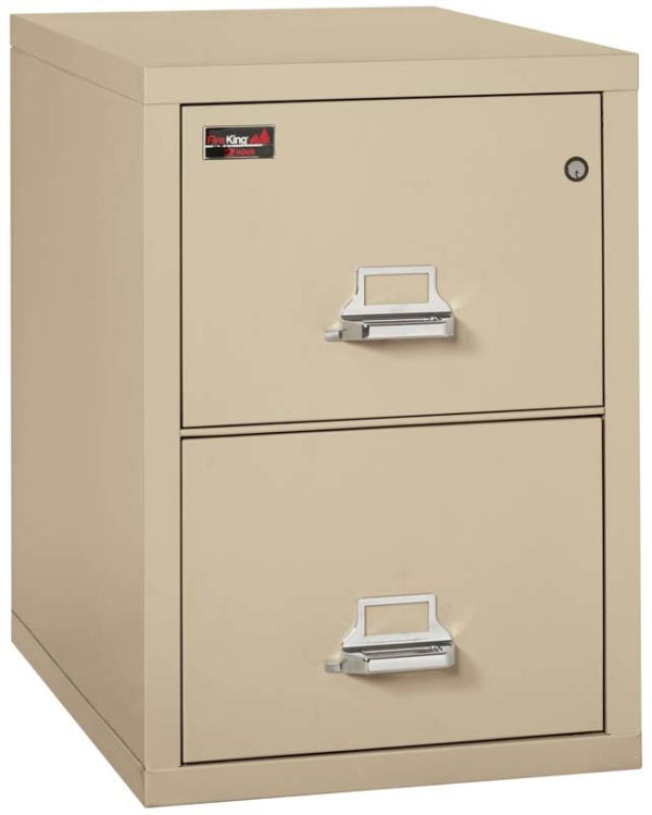 FireKing 2-1929-2 Two-Hour Two Drawer Vertical Letter Fire File Cabinet Parchment