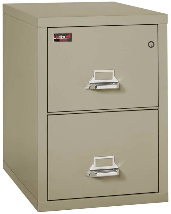 FireKing 2-1929-2 Two-Hour Two Drawer Vertical Letter Fire File Cabinet Pewter
