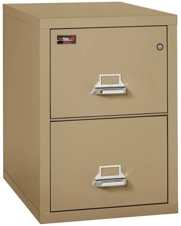 FireKing 2-1929-2 Two-Hour Two Drawer Vertical Letter Fire File Cabinet Sand
