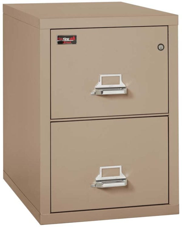 FireKing 2-1929-2 Two-Hour Two Drawer Vertical Letter Fire File Cabinet Taupe