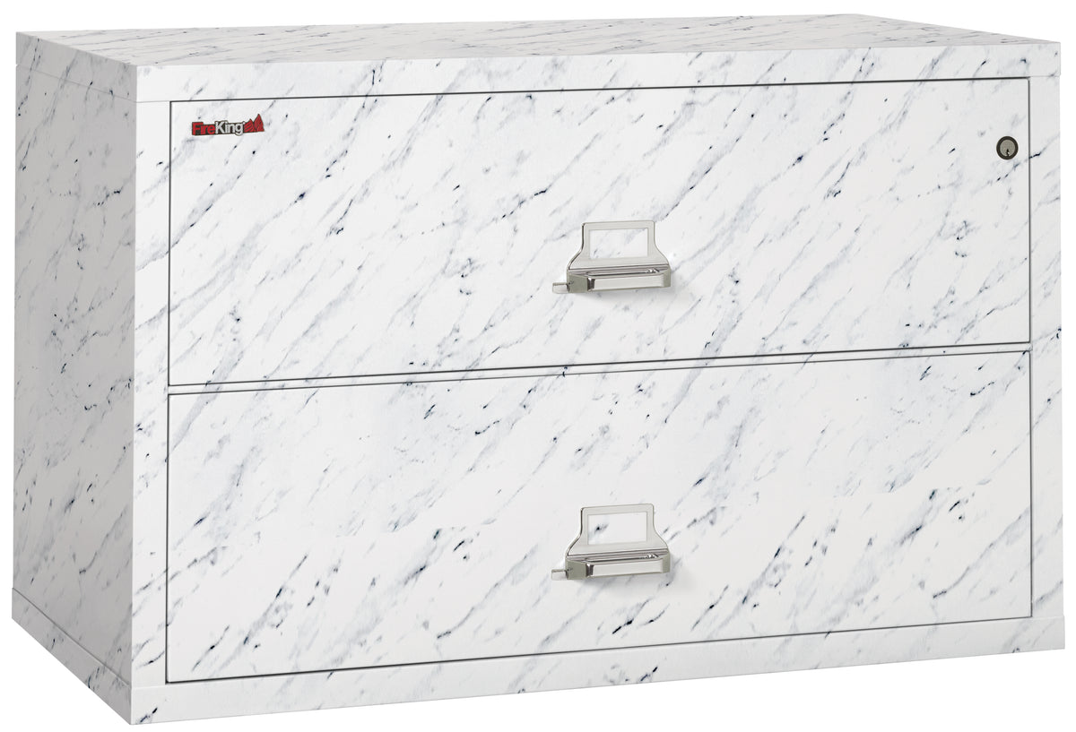 FireKing 2-4422-C Premium Designer Two Drawer 44&quot; W Lateral Fire File Cabinet Calcutta Marble